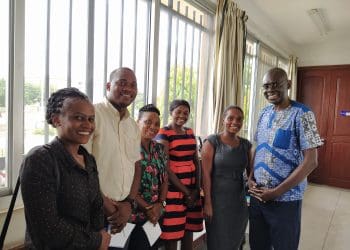 Dr Charles Wendo delivers the first science communication workshop to help researchers communicate their research at the University of Dar es Salaam in December 2019.